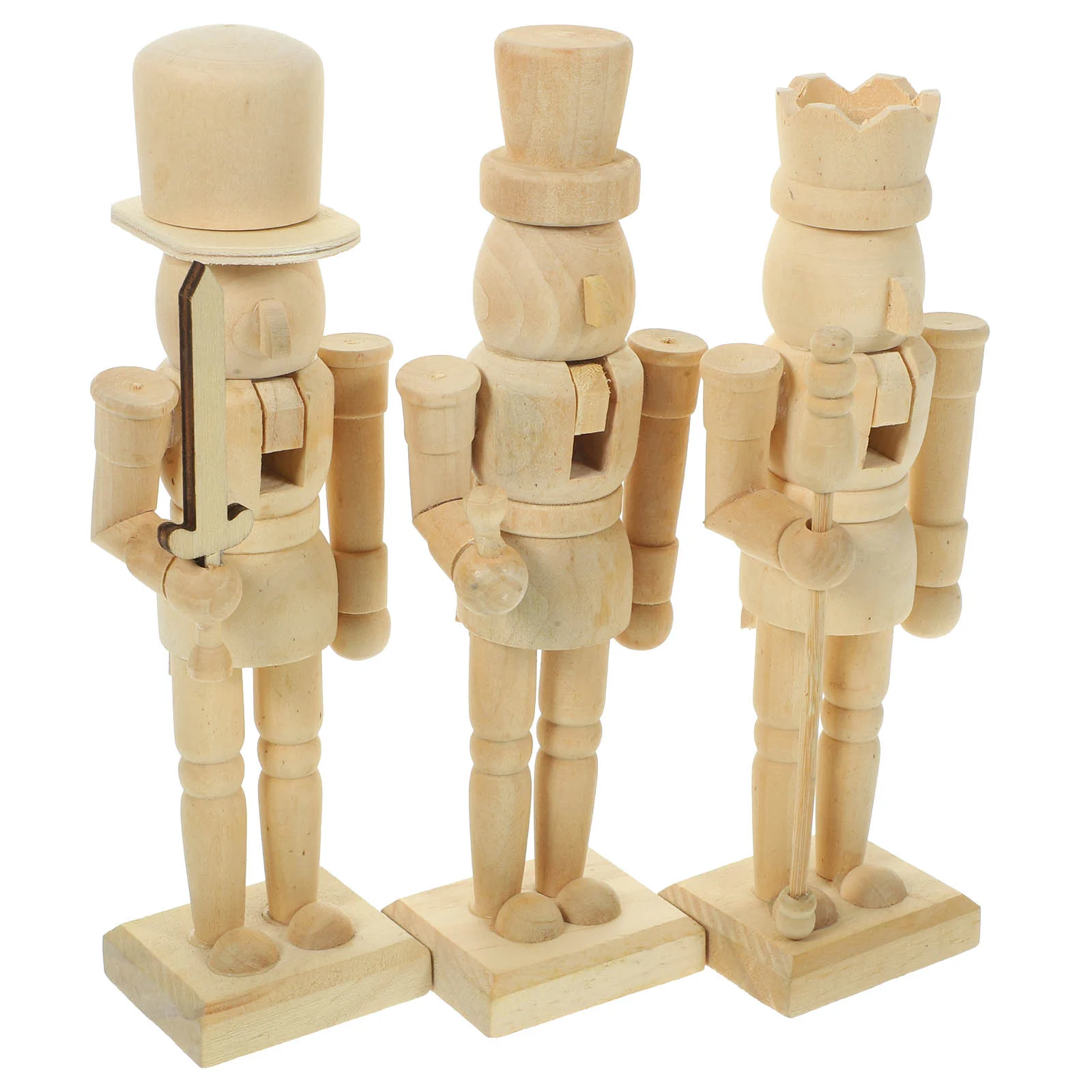 

Educational Craft Toys Christmas Nutcracker Ornament DIY Blank Puppet Wooden Unfinished Figurine Walnut Soldier Puppetsation