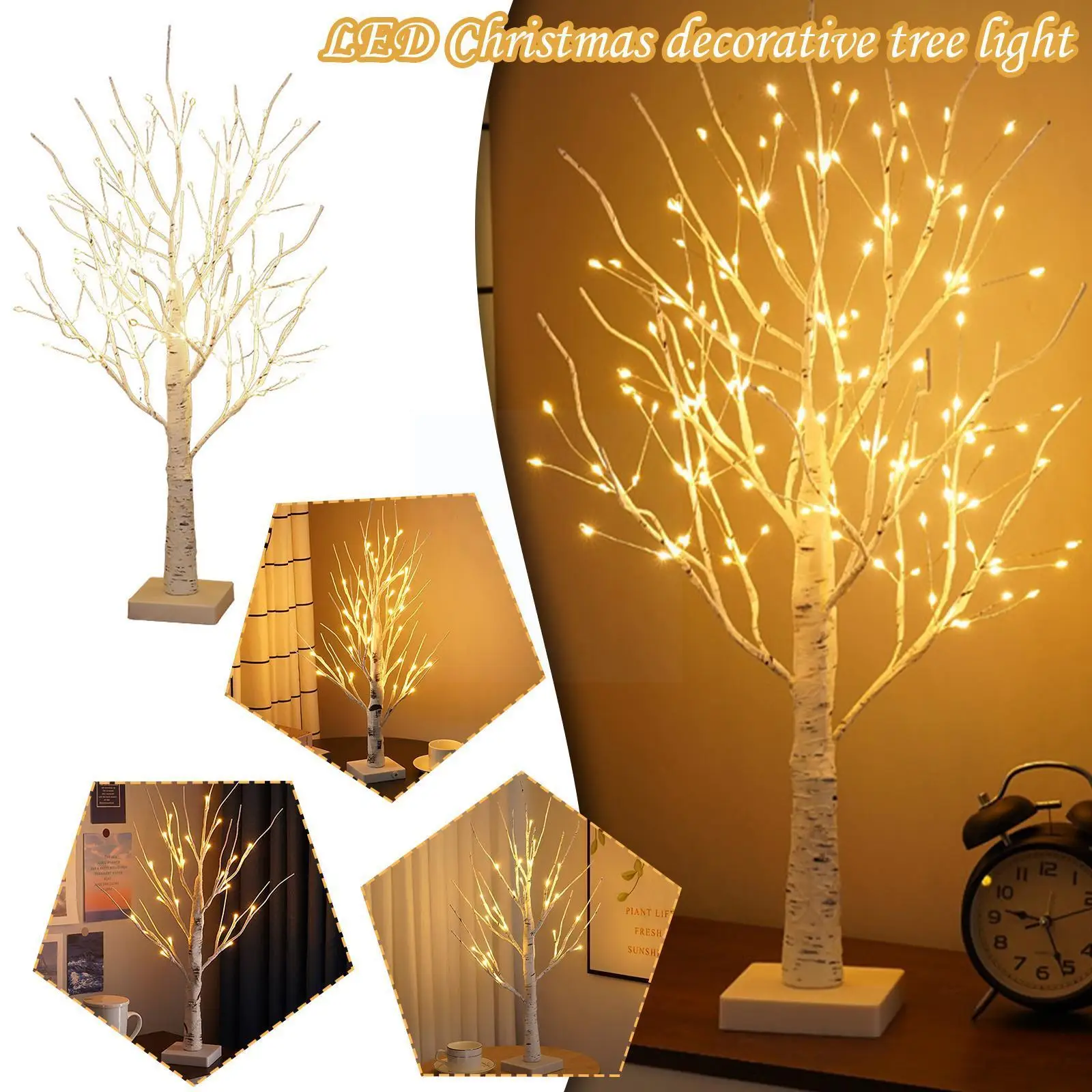 

LED Night Light Mini Christmas Tree Copper Wire Garland Lamp For Kids Home Bedroom Decoration Decor Fairy Light Holiday lig D0Q9
