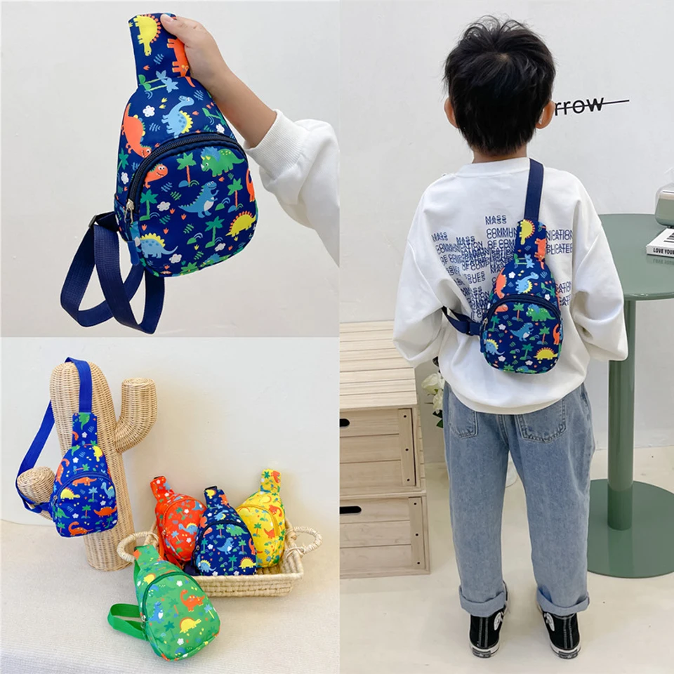 

Kids Chest Bag for Boys Girls Dinosaur Trendy Printed Cross Body Waist Pack Foreign Handbag Purse Child Travel Side Shoulder Bag