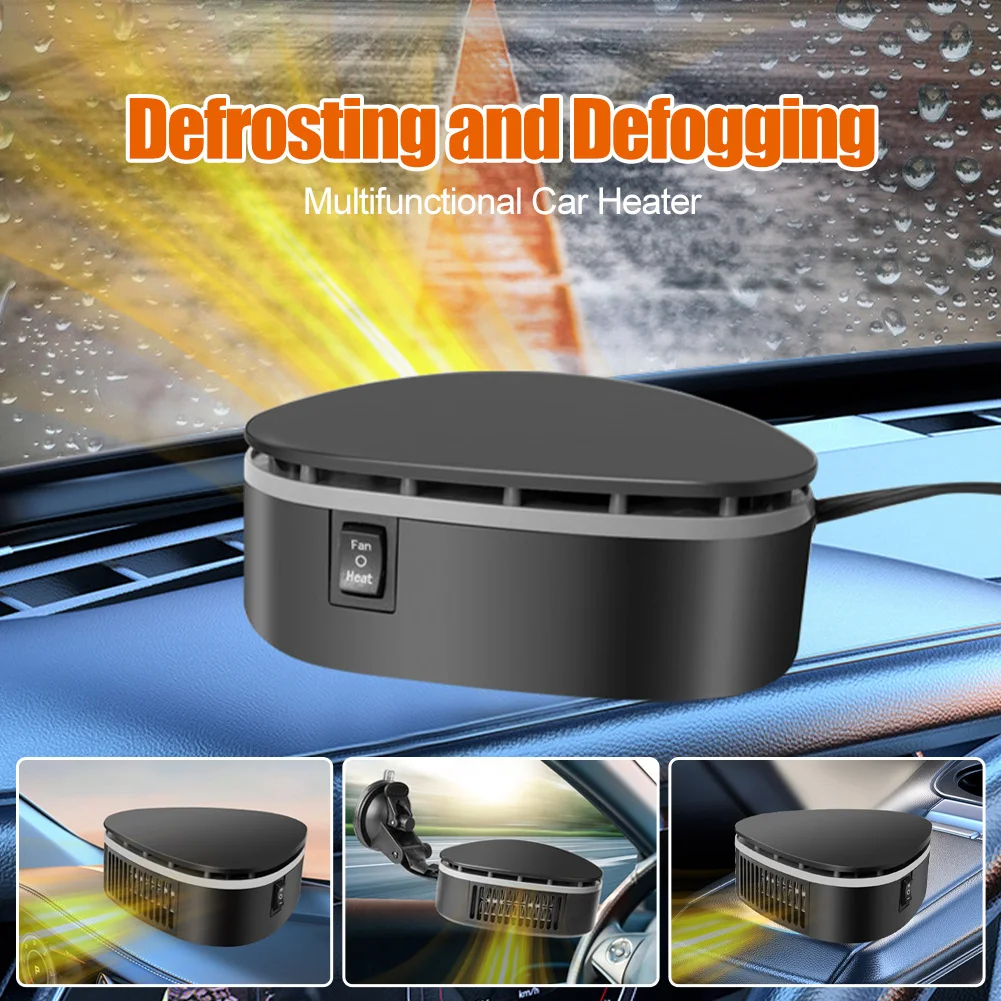 

Car Heater 12V Windshield Defrosting Defogging Fan Winter Heating Cooling Fan 360° Adjustable Heating Fan With Suction Cup