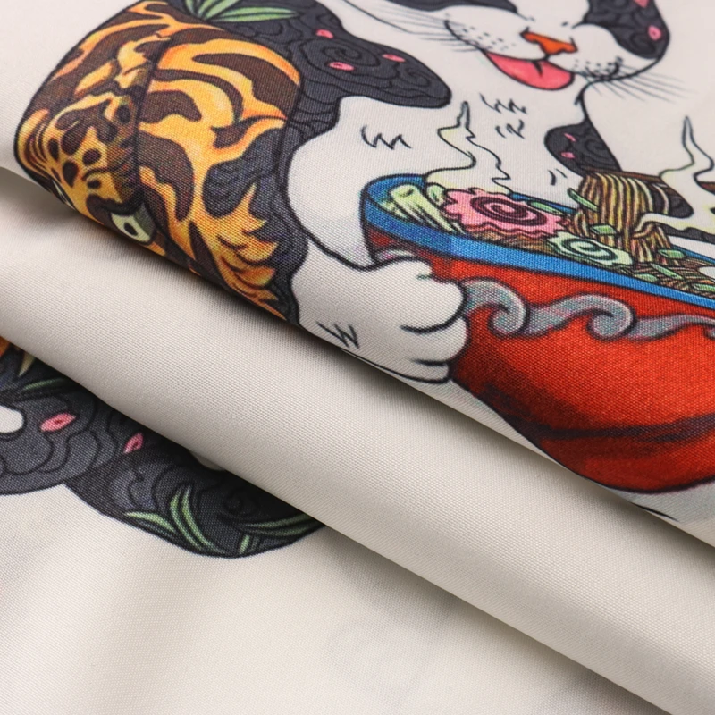 2022 Мужская Уличная рубашка в стиле хип-хоп японская пляжная Harajuku Ukiyoe Smoking Cat с