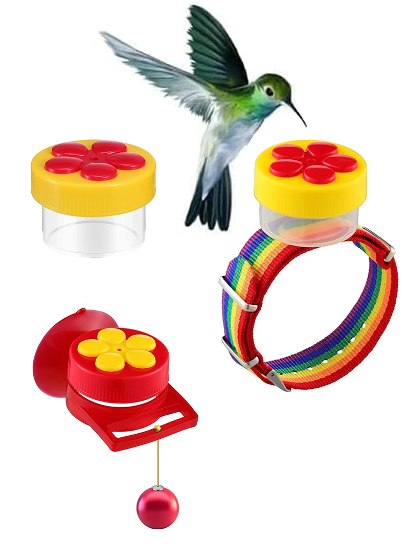

Hummingbird Hand Feeder Flower Hummingbird Feeder Mini Handheld Feeder Window Humming Bird Feeder For Outdoor Supplies