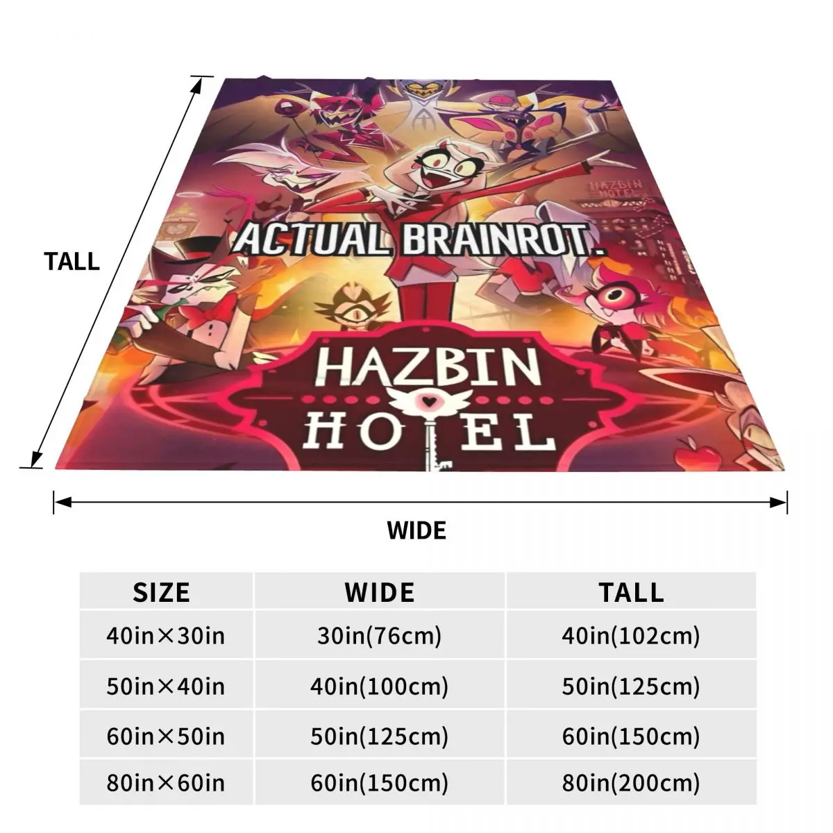 Анимированное одеяло H-HazbinHotels фланелевое летнее многофункциональное теплое с