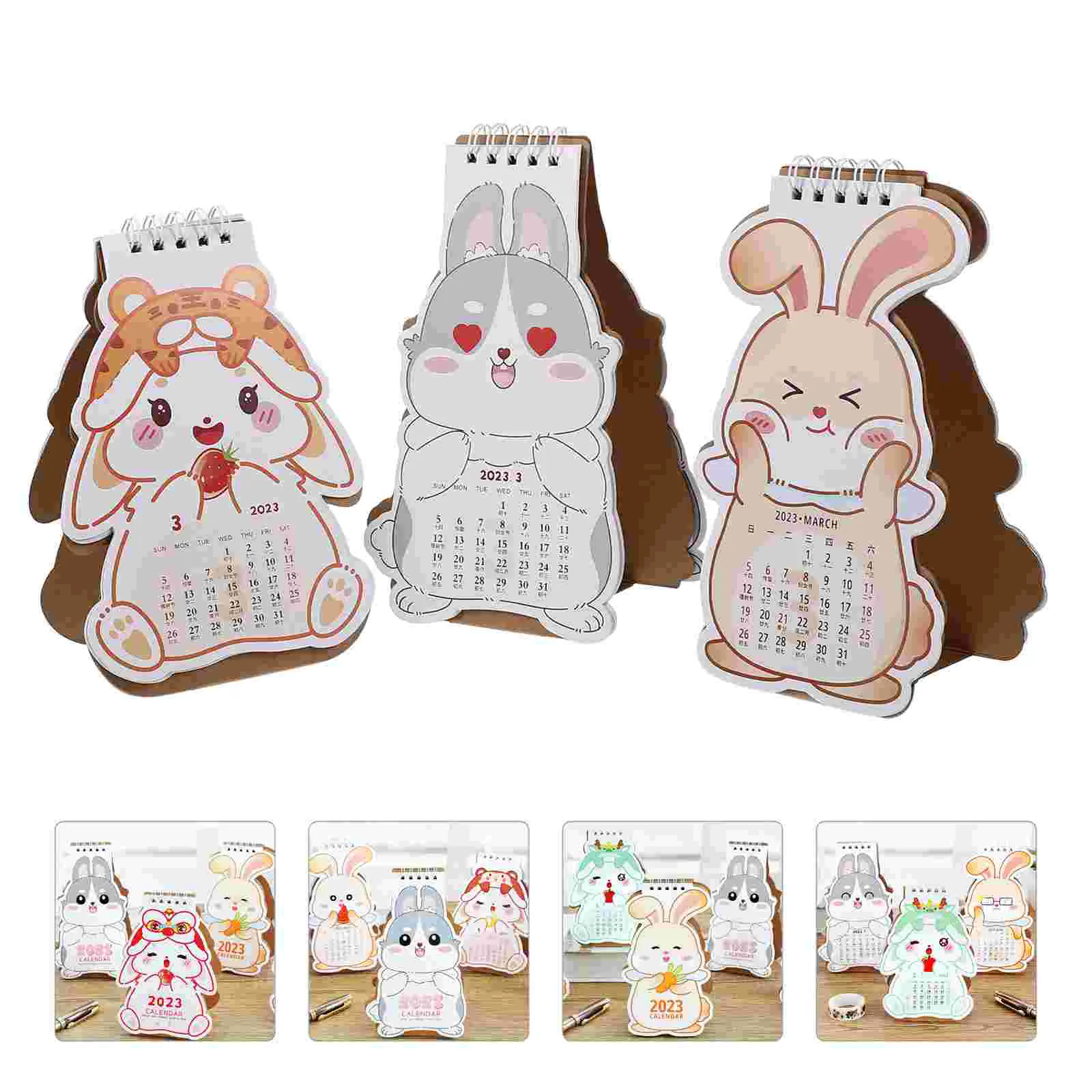 

Calendar Standing Monthly Desk Table Note Office Room Gift Delicate Convenient Household Cartoon Decorative Accessory