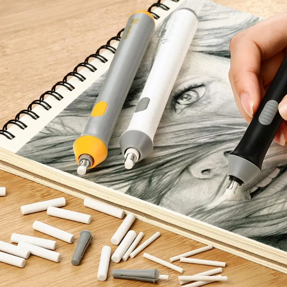 

1 Set Electric Eraser Long Lasting Easy Use Eco-friendly Easy to Install Electric Eraser Kit Electric Eraser Pen for Home