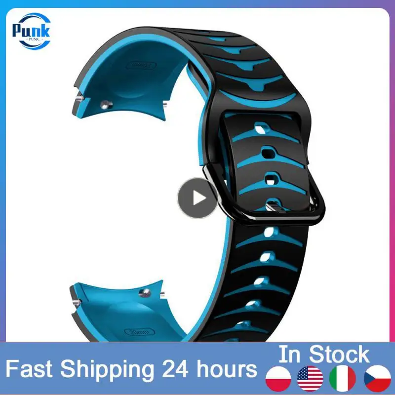 

Popular Two-color Easy To Install Durable Silicone Strap 20mm Perfect Fit Strap Soft Silicone Strap Modern Solid Comfortable