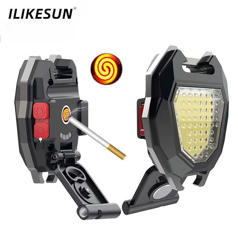 

New Portable Multi-function COB Floodlight Outdoor USB Type-C Rechargeable Keychain Light Glare Mini Flashlight Strong Magnet