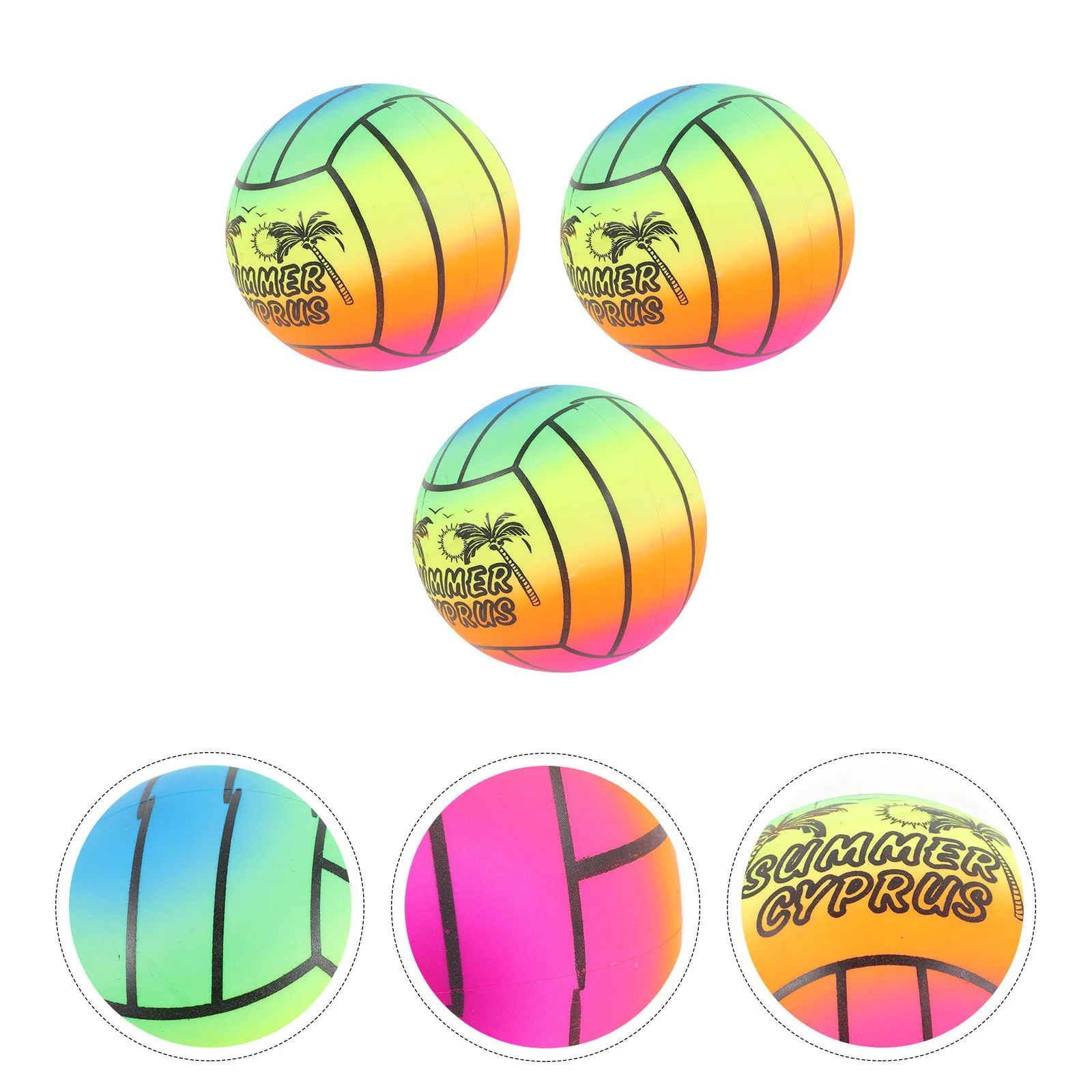 

3 16 Rainbow Balls Beach Play Balls Kickball Flap Balls for Outdoor Indoor Playground Activities ( Random Pattern Pool children