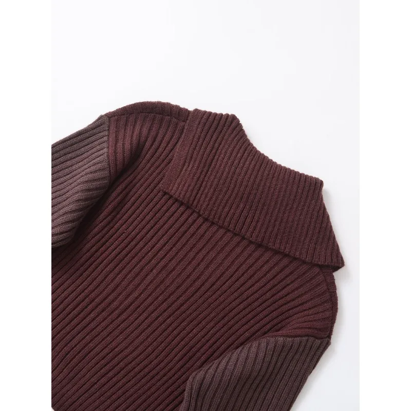 TRAF ZR укороченные пуловеры с асимметричным отложным воротником однотонный