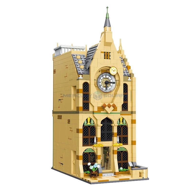 

Magic Clock Tower MOC 9005 Modular Building Bricks Wizarding View Medieval Movie Architecture Model Blocks Ideas Toy Set Gift