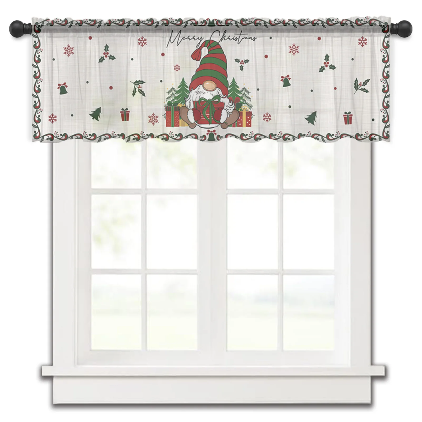 

Рождественская зимняя карликовая Рождественская елка снежинка маленькая тонкая Короткая занавеска для спальни домашний декор занавески из вуали