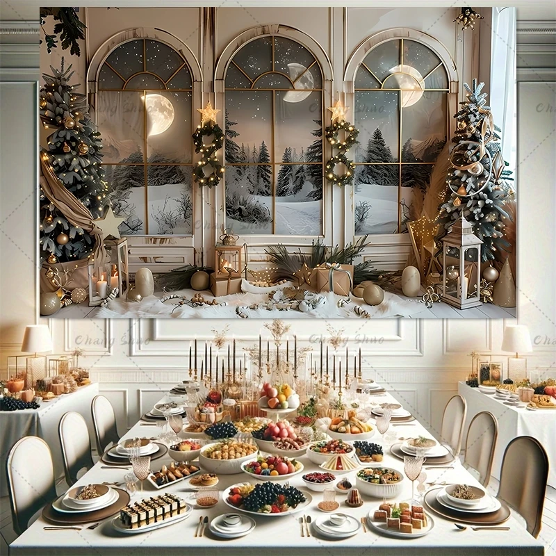 Фон для фотосъемки Рождественская елка Луна