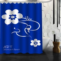 custom abstract french klein blue shower curtains hooks bathroom waterproof bath room home decor decoration 3d print 211201 87