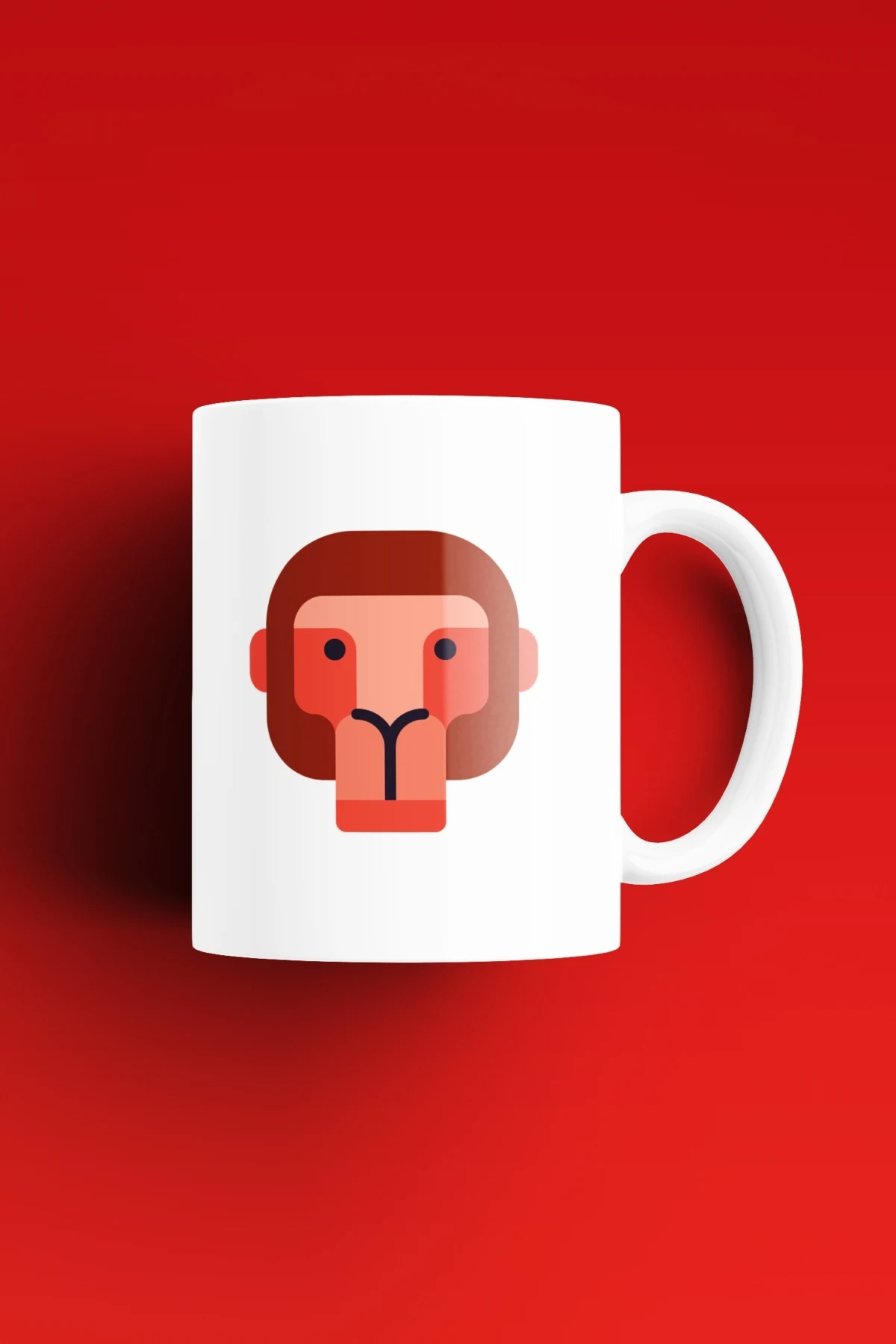 С рисунком обезьяны белая кружка с принтом фарфоровое сырье ручка Подарочный