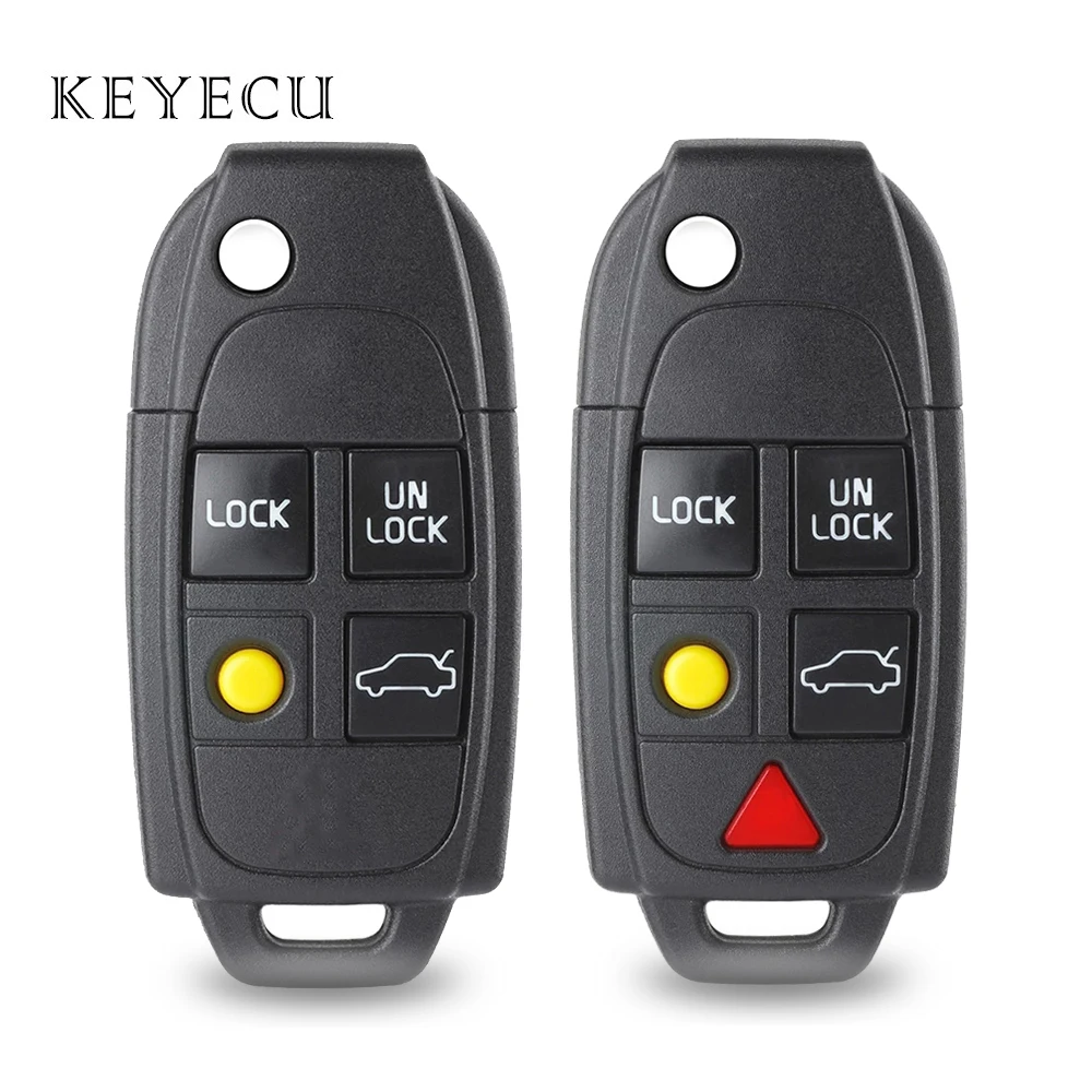 

Keyecu 5 Buttons Remote Car Key Shell Case Cover Housing Replacement for VOLVO S60 S80 V70 XC70 XC90