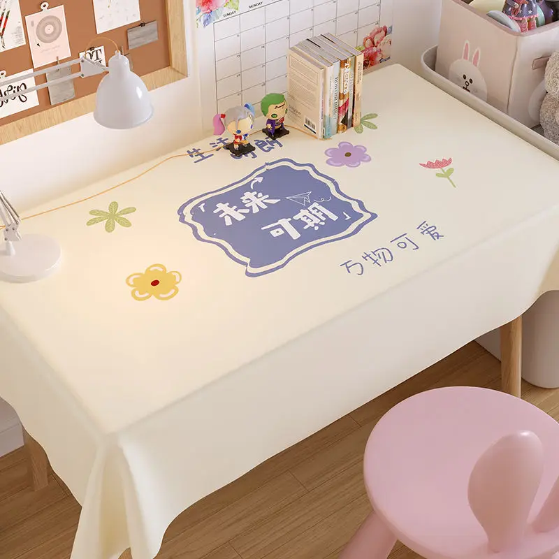 

INS Small Fresh Tablecloth Waterproof and Oil ResistantRectangularDining TableCloth Tea TableMat Tablecloth Light Luxury Feeling