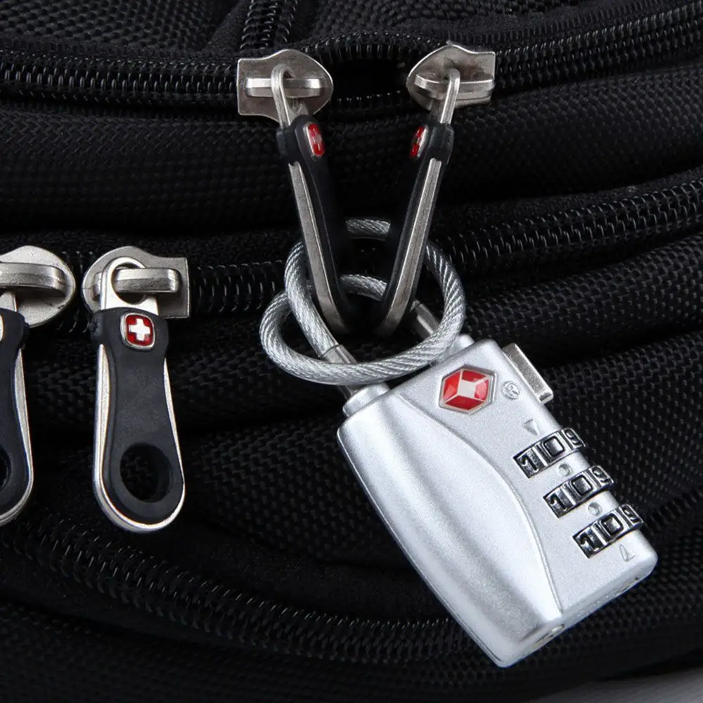 

Small Padlock TSA Customs Lock with Steel Cable Waterproof Smart Combination Lock Portable Anti-Theft Cable Luggage Lock
