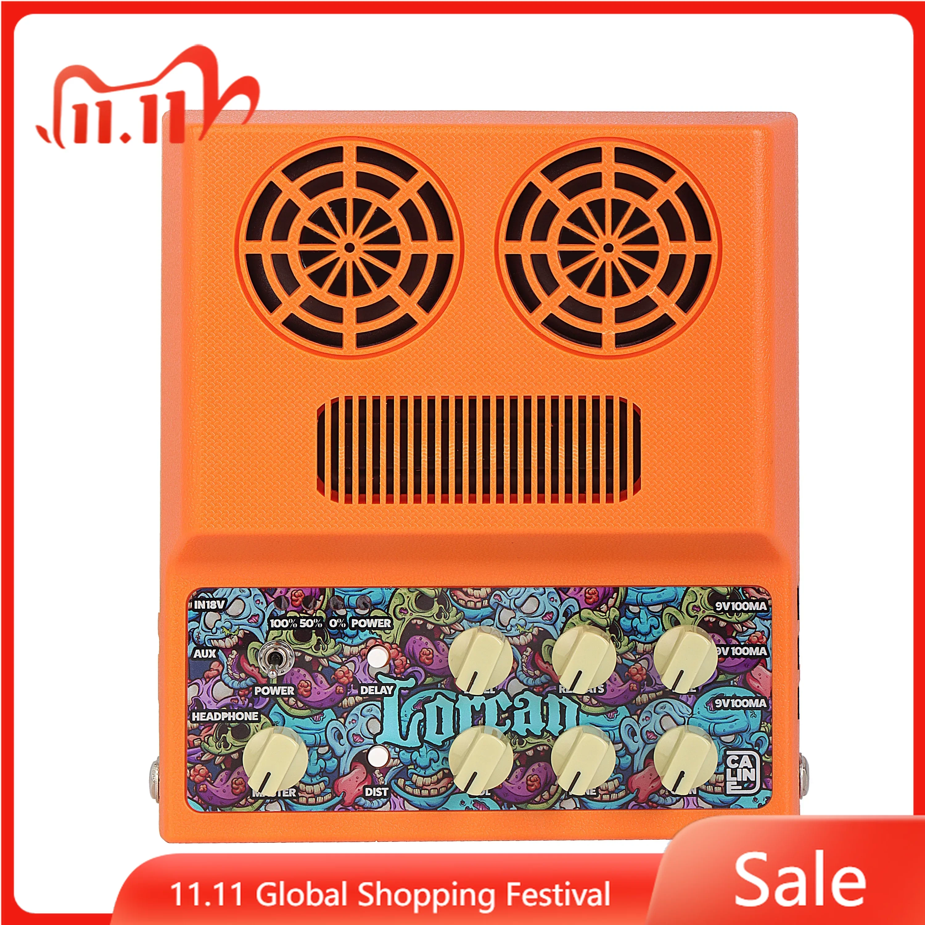 

Caline Lorcan CA-100G Guitar Mini Amplifier Built-in Battery Electric Three Adjustment Distortion Delay Effect Power Supply