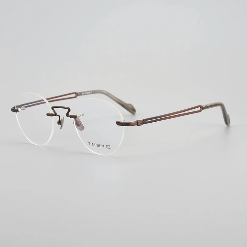 

Japanese Handmade Prescription Myopia Eyeglasses Pure Titanium Rimless Men Optical Eyewear Anti Radiation Computer Glasses Women