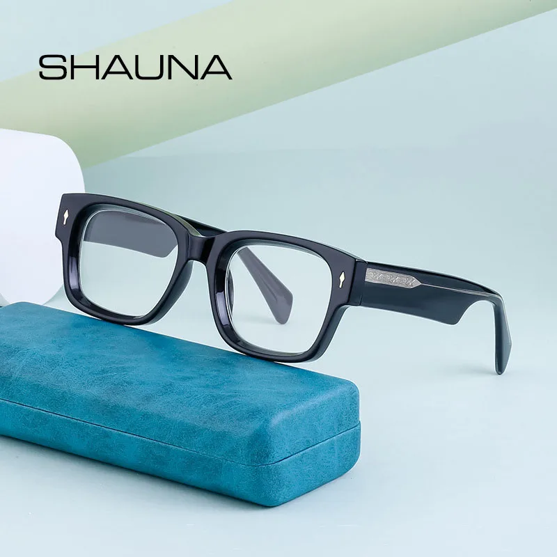 

Женские и мужские оправы для очков SHAUNA, квадратные оптические оправы для очков в стиле ретро с защитой от синего света