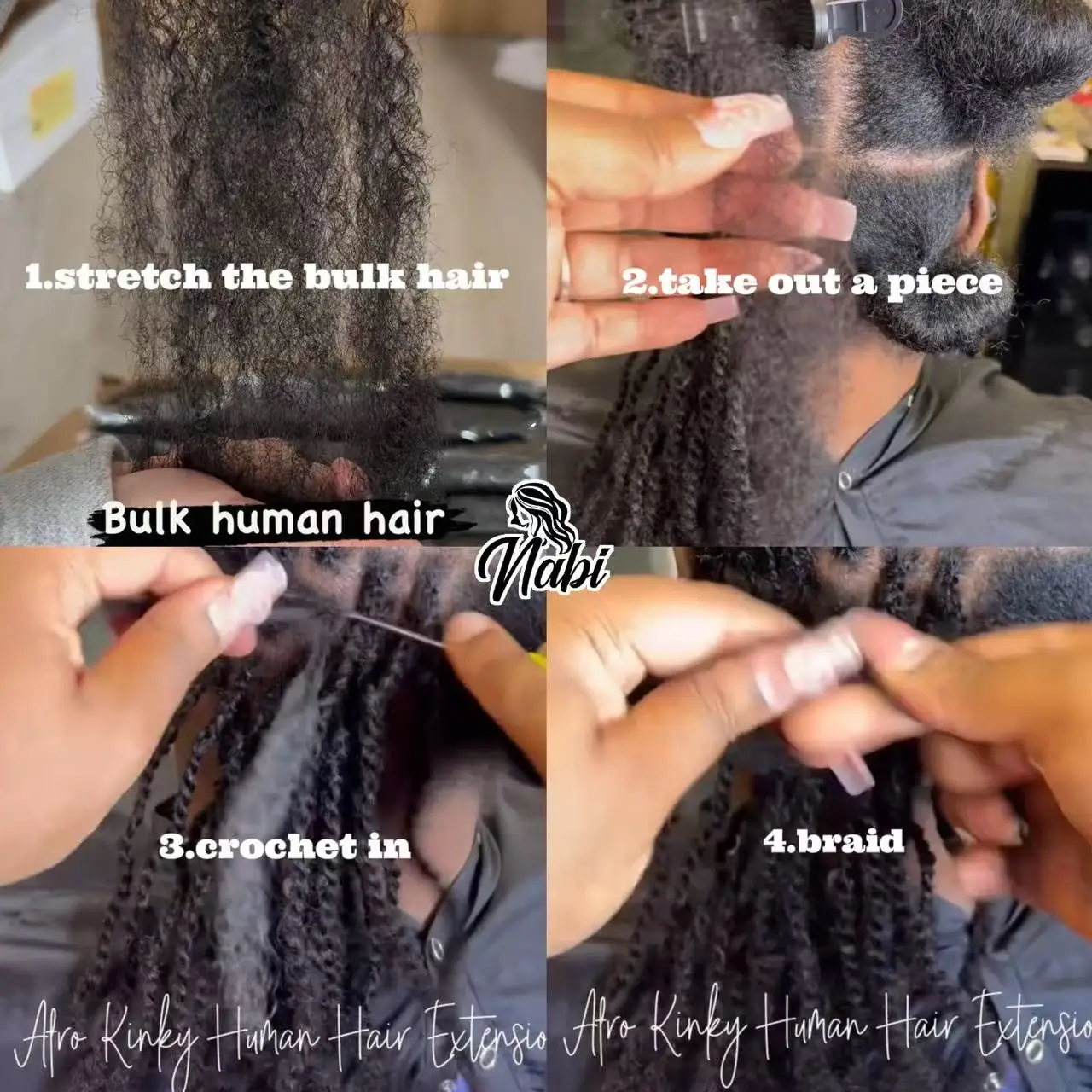 Кудрявые человеческие волосы Nabi Afro оптом для плетения крючком объемные Remy дреды