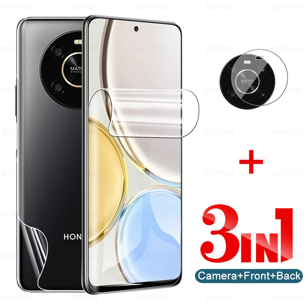 

3-в-1 Защитное стекло для камеры Huawei Honor X9 X8 X7, мягкая Гидрогелевая защитная пленка Xonor X8 Honer X 7 8 9 HonarX9, защитная пленка для экрана телефона