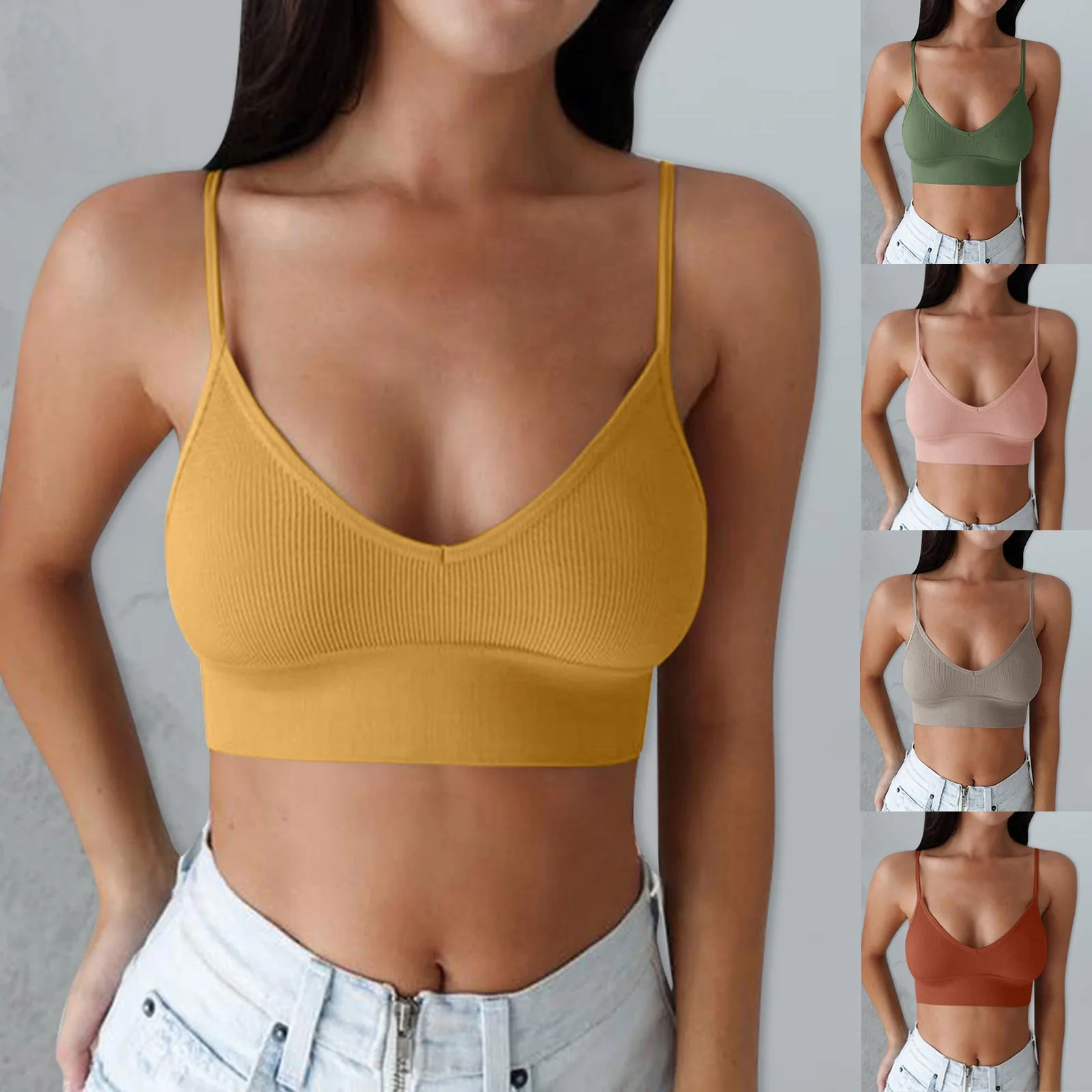 

Women Strapless Adjustment Rimless Invisible Bralette Push Up Sticky Bras Vest Temptation Charming Fashion Tanks Fast Shipping