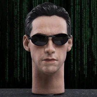 jx033 16 scale figure accessory model head sculpt keanureeves the matrix neo with glasses for 12 inch action figure male body