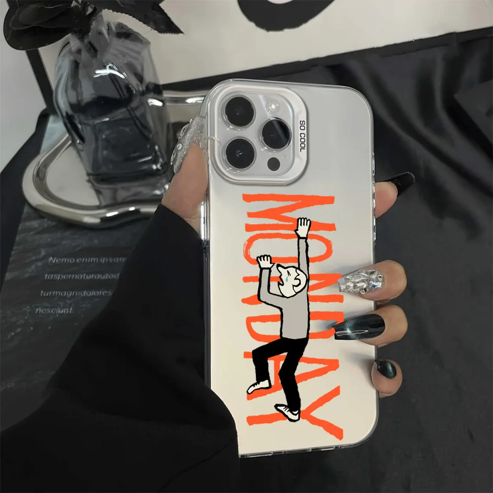 Art J-Jean J-Jullien Fashion Illustration Phone Case for iPhone 16 12 13 14 15 11 Max Pro Plus Laser IMD Color Shell