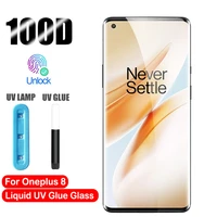 100d uv liquid full glue tempered glass for oneplus 7 pro premium screen protector for one plus 7t pro 8 pro front glass fil