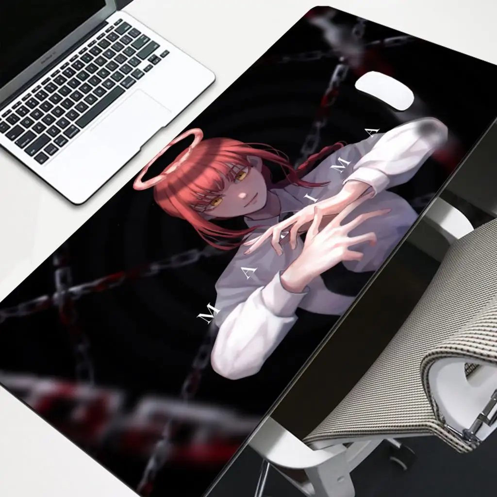

Computer Anime Mouse Pad Chainsaw Man Keyboard Gaming Accessories Rubber Mat Pad Table Laptop Game Desk Pc Gamer Big Mausepad