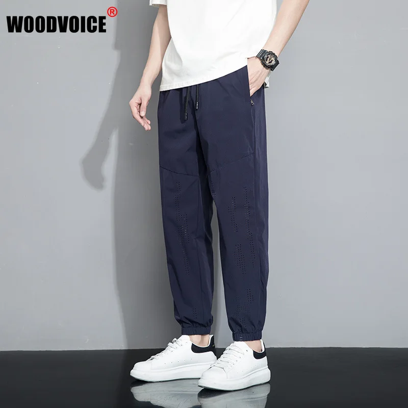 

New Spring Summer Men's Casual Pants Straight Thin Trousers Men Fashion Stretch Breathable Comfy Jogging Long Pants Size L-8XL