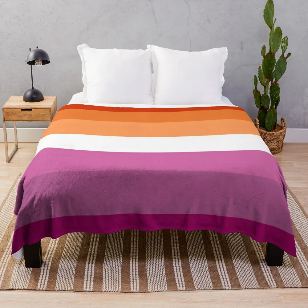 

New lesbian flag expanded Throw Blanket fleece bkanket luxury blanket