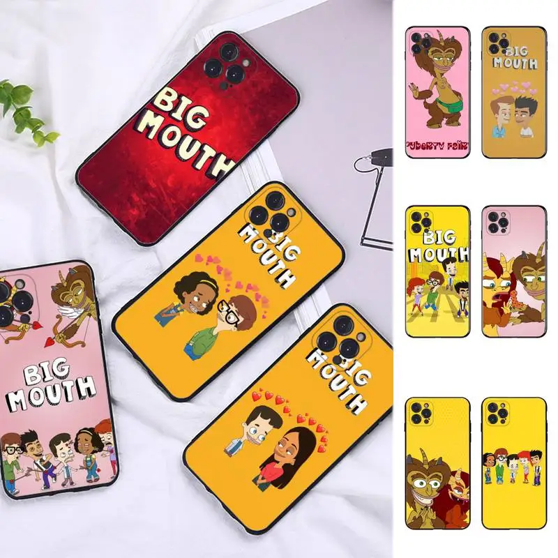 

FHNBLJ Big Mouth Phone Case For iPhone 6 7 8 Plus 11 12 13 14 Pro SE 2020 MAX Mini X XS XR Back Funda Cover