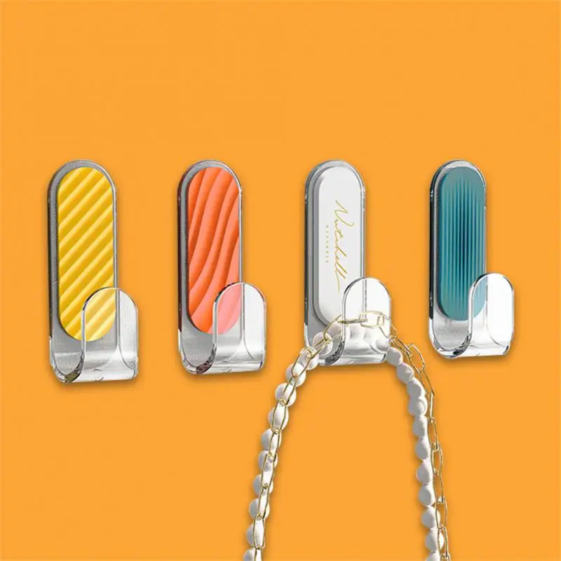 

Simple Four-color Mixed Tower Hanger Non-traceless Simple Design Kitchen Door Rear Hooks Strong Adhesive Creative Hole-free Rack