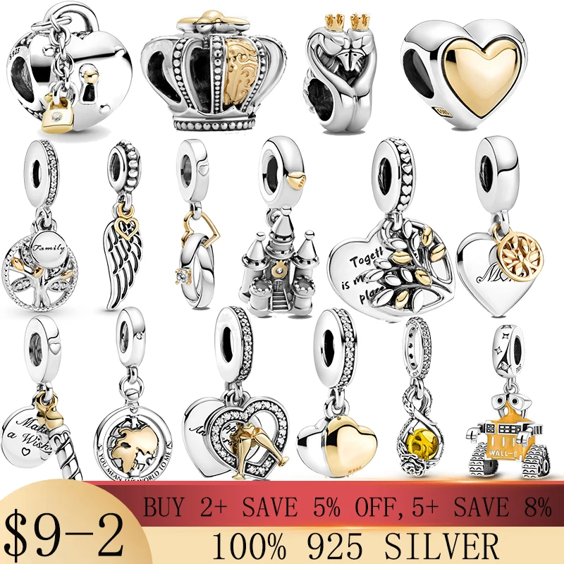 

Подвеска в форме сердца из серебра 925 пробы с двухцветными бусинами