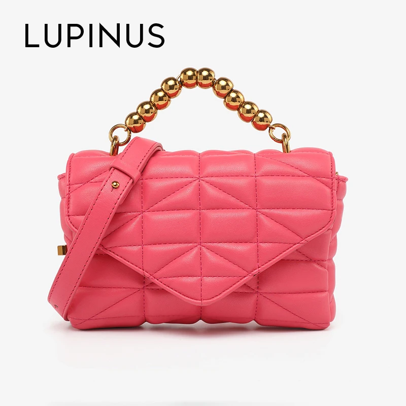 

LUPINUS 2022 новая дизайнерская женская сумка-мессенджер с золотыми бусинами, женская сумка через плечо с ромбовидной решеткой, модная женская с...