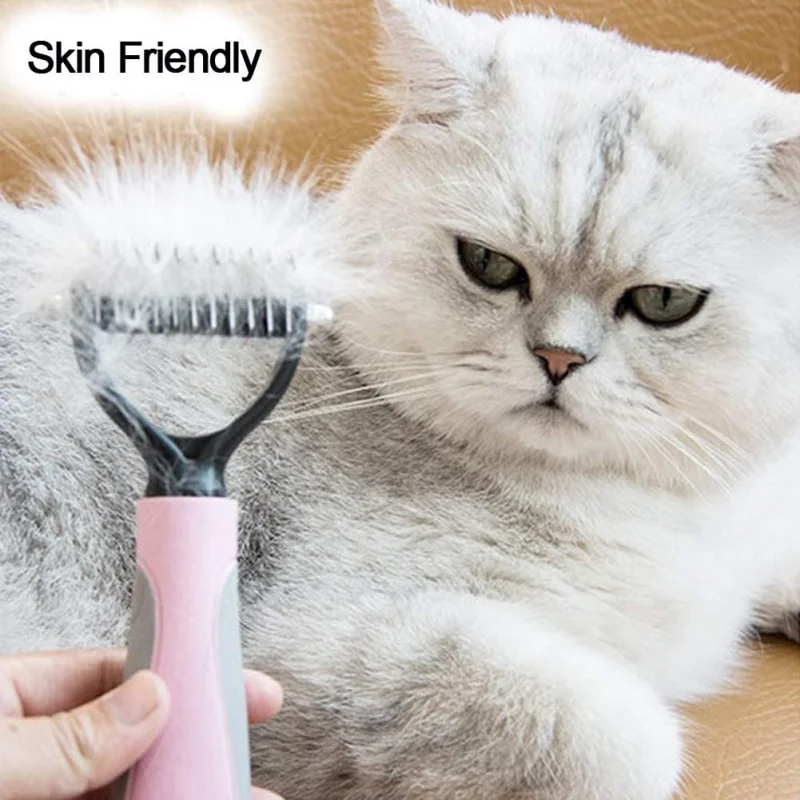 

Hair Removal Comb for Dogs Cat Detangler Fur Trimming Dematting Deshedding Brush Grooming Tool For matted Long Hair Curly Pet