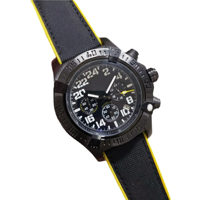 

Avenger mens quartz chronograph watch black Canvas rubber