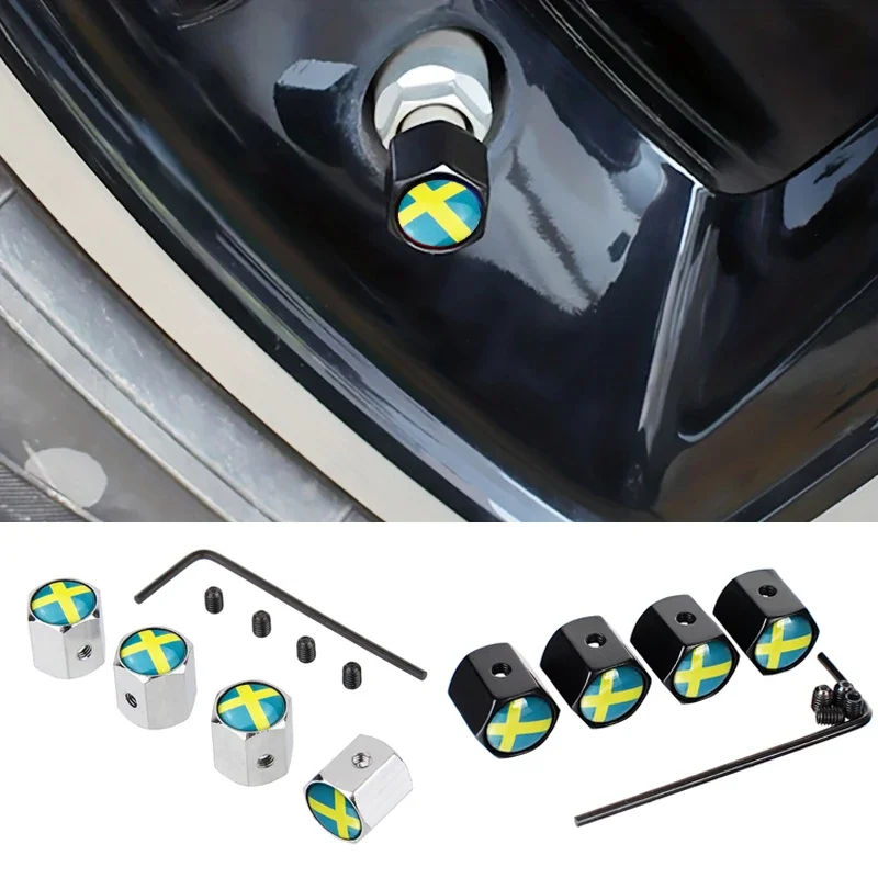 Колпачки клапанов для автомобильных колес флаг Швеции SEAT Cupra Leon R Ibiza Ateca Sportcoupe