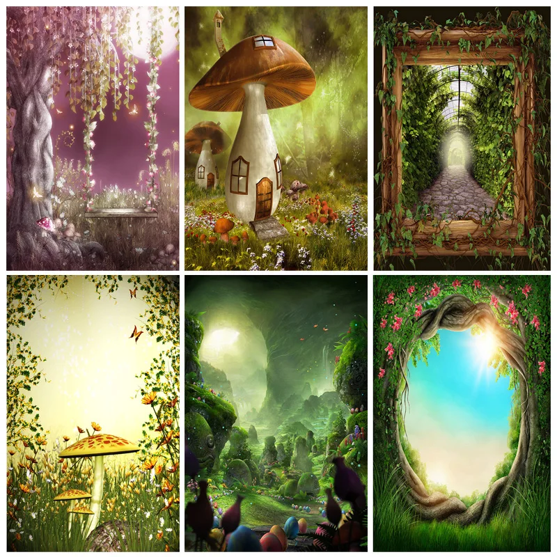 

Less Wrinkles Dream Forest Castle Fairy Tale Children Photography Backdrops Cartoons Photo Background Studio Props 21417MXF-01