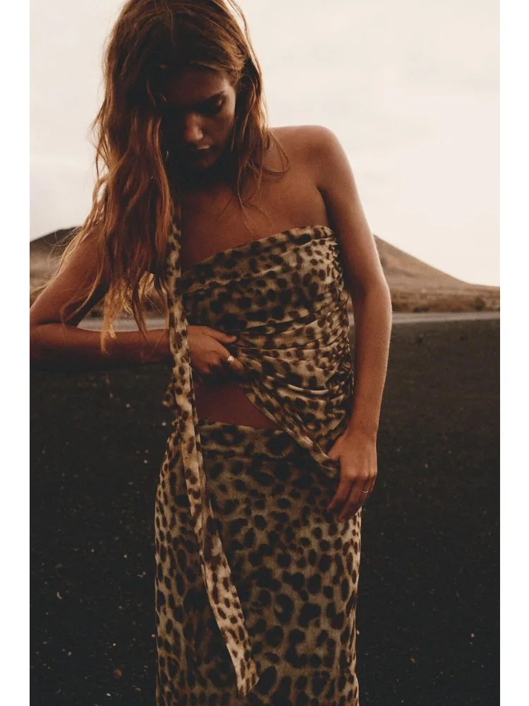 Женское Платье Макси С Леопардовым Принтом Сексуальное Без Рукавов Длинной