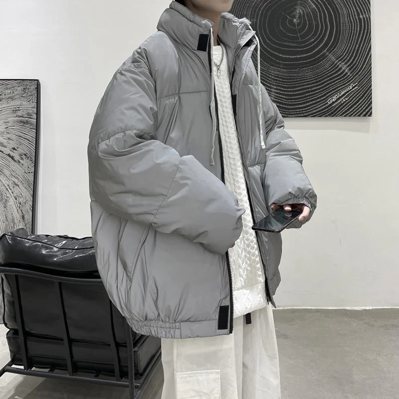 Winter Jacket Men Warm Fashion 3 Colors Casual Thickened Jacket Men Japanese Streetwear Loose Short Coat Mens Large Size M-5XL