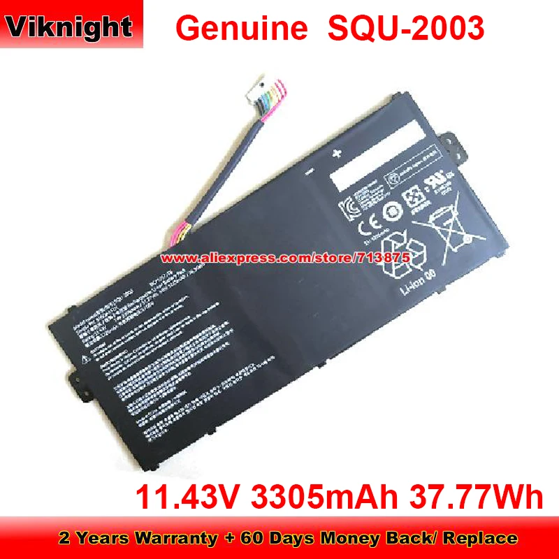 

Genuine SQU-2003 Battery for HASEE 916QA141H 3ICP5/57/79 11.43V 3305mAh 37.77Wh
