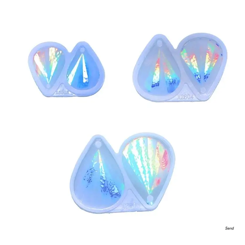 

Silicone Light and Shadow Keychain Mould With Hole Earrings Pendant DIY Craft