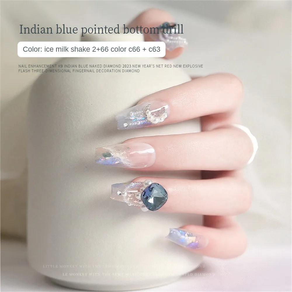 Nail Art Jewelry Manicure 3d Diamond Rhinestone Nail Tool Indian Blue K9 Crystal Gel Nail Polish Decor Pretty Butterfly Flower images - 6