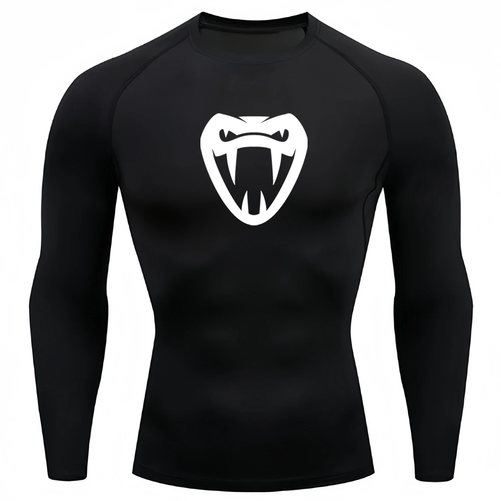 Футболка мужская компрессионная для занятий спортом с длинным рукавом
