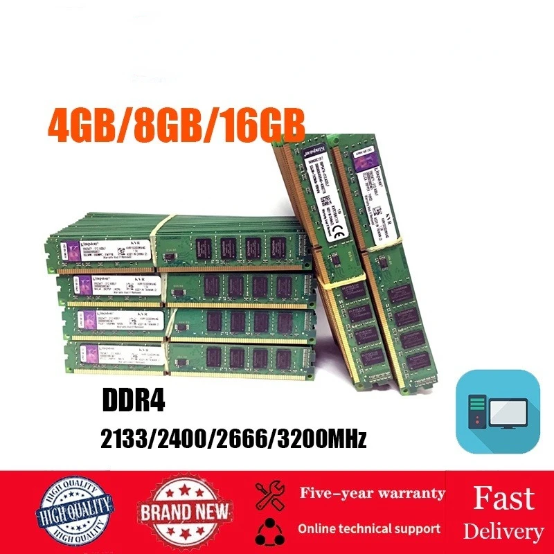 

4GB/8GB/16GB Desktop Memory RAM DDR4 DIMM 2133/2400/2666/3200 MHz 288Pin 1.2V RAM PC4-17000 19200 12800 21300 25600 RAM FOR PC