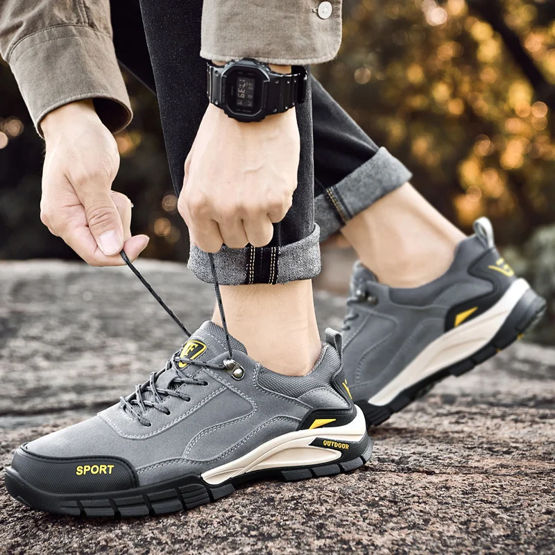 Xiaomi SALUDAS Men's Hiking Boots Outdoor Waterproof Luxury  Plush Warm Leather Casual Shoes Outdoor Motorcycle Sneakers Male