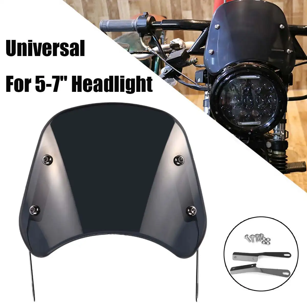 

Универсальный ветровой экран для мотоциклов Honda, Yamaha, Kawasaki, Suzuki 5-7 дюймов